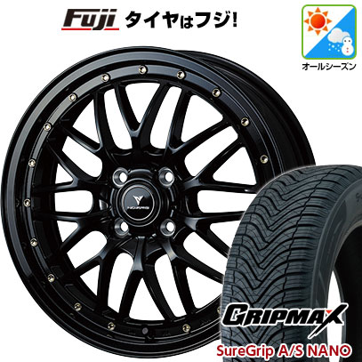 【新品 軽自動車】N-BOX タント スペーシア オールシーズンタイヤ ホイール4本セット 165/55R15 グリップマックス シュアグリップ オールシーズン ナノ(限定) WEDS ウェッズ ノヴァリス アセット M1 4.5J 15インチ(送料無料)|フジ スペシャルセレクション