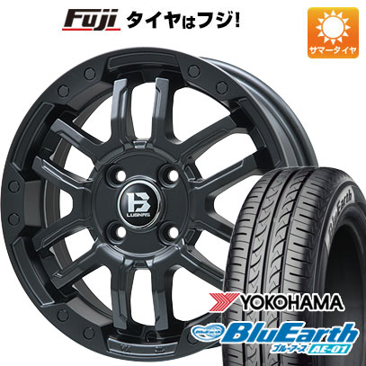 【新品 軽自動車】タフト ソリオ 夏タイヤ ホイール4本セット 165/65R15 ヨコハマ ブルーアース AE-01 ビッグウエイ B-LUGNAS FRD(マットブラック) 4.5J 15インチ(送料無料)｜フジ スペシャルセレクション