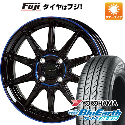 【新品国産車用4穴100】 夏タイヤ ホイール4本セット 175/65R15 ヨコハマ ブルーアース AE-01F ホットスタッフ ジースピード P-05R 5.5J 15インチ(送料無料)