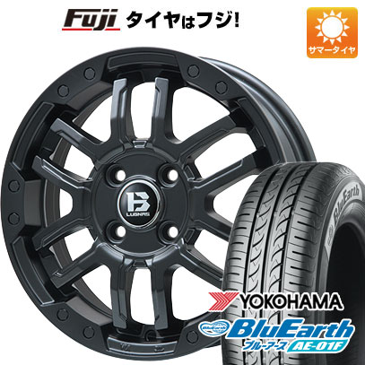 【新品国産車用5穴100】 夏タイヤ ホイール4本セット 205/55R16 ヨコハマ ブルーアース AE-01F ビッグウエイ B-LUGNAS FRD(マットブラック) 6.5J 16インチ(送料無料)