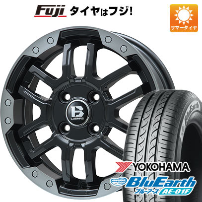 【新品国産車用4穴100】 夏タイヤ ホイール4本セット 195/55R16 ヨコハマ ブルーアース AE-01F ビッグウエイ B-LUGNAS FRD(マットブラック/ブラッククリアリム) 6.5J 16インチ(送料無料)