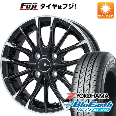 【新品国産車用5穴114.3】 夏タイヤ ホイール4本セット 195/60R16 ヨコハマ ブルーアース AE-01F ブランドルライン DF-10M グロスブラック/カットスポーク 6.5J 16インチ(送料無料)
