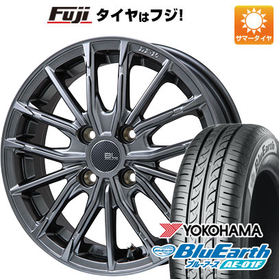 【新品国産車用4穴100】 夏タイヤ ホイール4本セット 185/60R15 ヨコハマ ブルーアース AE-01F ブランドルライン DF-10M ハイパーグレー 5.5J 15インチ(送料無料)｜フジ スペシャルセレクション