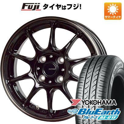【新品国産車用4穴100】 夏タイヤ ホイール4本セット 175/65R15 ヨコハマ ブルーアース AE-01F ホットスタッフ ジースピード P-07 5.5J 15インチ(送料無料)