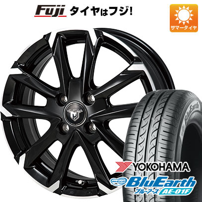 【新品国産車用4穴100】 夏タイヤ ホイール4本セット 185/70R14 ヨコハマ ブルーアース AE-01F モンツァ JPスタイル MJ-V 5J 14インチ(送料無料)|フジ スペシャルセレクション