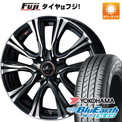 【新品国産車用4穴100】 夏タイヤ ホイール4本セット 195/55R16 ヨコハマ ブルーアース AE-01F WEDS ウェッズ レオニス VR 6J 16インチ(送料無料)