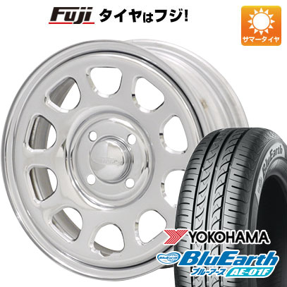 【新品 軽自動車】ソリオ ハスラー 夏タイヤ ホイール4本セット 165/70R14 ヨコハマ ブルーアース AE-01F モリタ デイトナズ G2 クローム 5J 14インチ(送料無料)