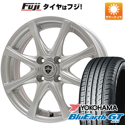 【新品国産車用4穴100】 夏タイヤ ホイール4本セット 185/65R14 ヨコハマ ブルーアース GT AE51 エルベ エステローザ FSV シルバー 5.5J 14インチ(送料無料)