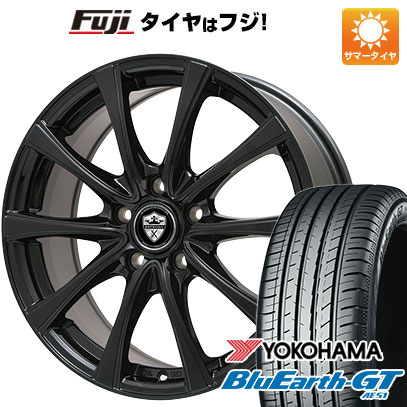 【新品国産車用4穴100】 夏タイヤ ホイール4本セット 185/60R16 ヨコハマ ブルーアース GT AE51 エルベ エステローザ FSV グロスブラック 6J 16インチ(送料無料)|フジ スペシャルセレクション