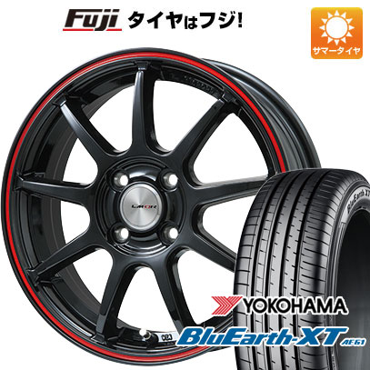 【新品】ライズ/ロッキー（ガソリン） 夏タイヤ ホイール4本セット 195/65R16 ヨコハマ ブルーアース XT AE61 レアマイスター LMスポーツ LM-QR グロスブラック/レッドライン 6J 16インチ(送料無料)