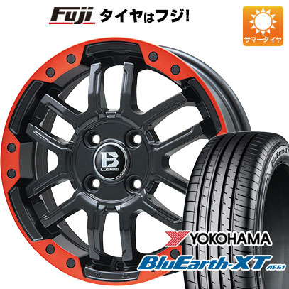 【新品】ライズ/ロッキー（ハイブリッド） 夏タイヤ ホイール4本セット 195/60R17 ヨコハマ ブルーアース XT AE61 ビッグウエイ B-LUGNAS FRD(マットブラック/レッドリム) 6.5J 17インチ(送料無料)