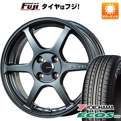 日本製【新品 軽自動車】 夏タイヤ ホイール4本セット 165/55R14 ヨコハマ エコス ES31 レアマイスター CS-V6(ガンメタ) 4.5J 14インチ(送料無料)