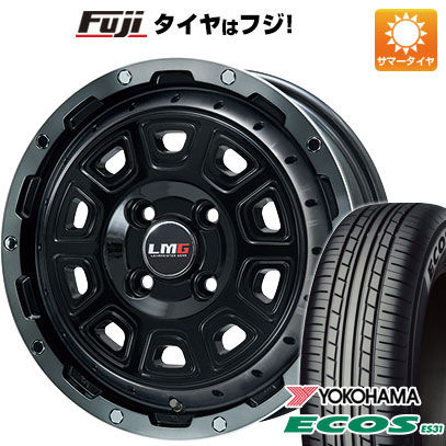 日本製【新品 軽自動車】 夏タイヤ ホイール4本セット 165/55R14 ヨコハマ エコス ES31 レアマイスター LMG DS-10 ブラック/ブラッククリアリム 4.5J 14インチ(送料無料)