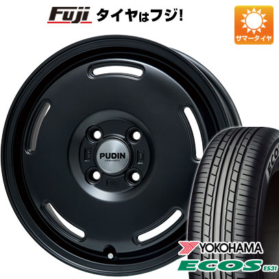 日本製【新品 軽自動車】エブリイワゴン 夏タイヤ ホイール4本セット 165/50R15 ヨコハマ エコス ES31 プレミックス プディン(マットブラック) 15インチ(送料無料)|フジ スペシャルセレクション