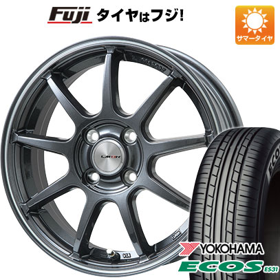 日本製【新品 軽自動車】 夏タイヤ ホイール4本セット 165/55R14 ヨコハマ エコス ES31 レアマイスター LMスポーツ LM-QR ガンメタ/ラインポリッシュ 4.5J 14インチ(送料無料)｜フジ スペシャルセレクション