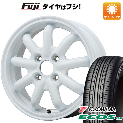 日本製【新品 軽自動車】 夏タイヤ ホイール4本セット 165/55R14 ヨコハマ エコス ES31 ブランドルライン ストレンジャーKST-9改 ホワイト 4.5J 14インチ(送料無料)