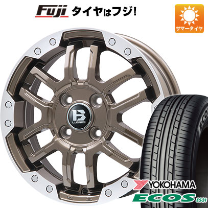 日本製【新品 軽自動車】エブリイワゴン 夏タイヤ ホイール4本セット 165/50R15 ヨコハマ エコス ES31 ビッグウエイ B-LUGNAS FRD(ブロンズ/リムポリッシュ) 4.5J 15インチ(送料無料)