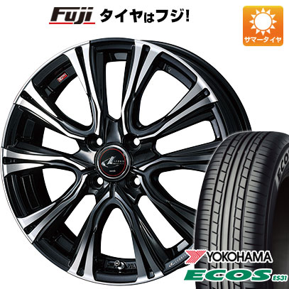 日本製【新品 軽自動車】N-BOX タント スペーシア 夏タイヤ ホイール4本セット 165/55R15 ヨコハマ エコス ES31 WEDS ウェッズ レオニス VR 4.5J 15インチ(送料無料)