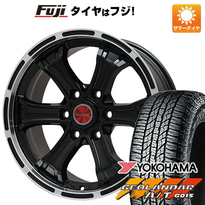 【新品国産車用6穴139.7】 夏タイヤ ホイール4本セット 285/70R17 ヨコハマ ジオランダー A/T G015 OWL/RBL ビッグウエイ B-MUD K(グロスブラックリムポリッシュ)トヨタ 7.5J 17インチ(送料無料)|フジ スペシャルセレクション
