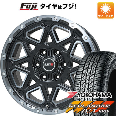 【新品国産車用6穴139.7】 夏タイヤ ホイール4本セット 285/70R17 ヨコハマ ジオランダー A/T G015 OWL/RBL レアマイスター LMG モンタグナ(ブラックポリッシュ/ブラッククリア) 7.5J 17インチ(送料無料)
