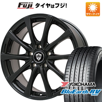 【パンク保証付き】【新品国産車用5穴114.3】 夏タイヤ ホイール4本セット 215/50R17 ヨコハマ ブルーアース RV-03 エルベ エステローザ FSV グロスブラック 7J 17インチ(送料無料)|フジ スペシャルセレクション