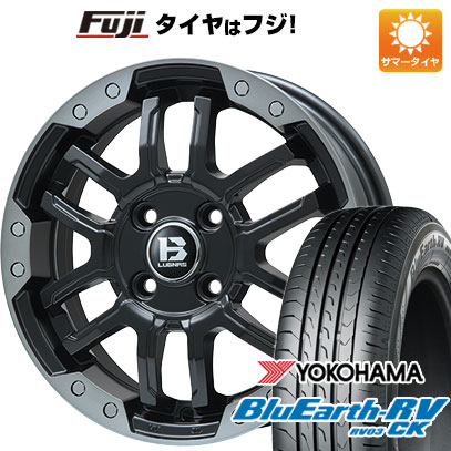 【パンク保証付き】【新品 軽自動車】N-BOX タント スペーシア 夏タイヤ ホイール4本セット 165/55R15 ヨコハマ ブルーアース RV-03CK ビッグウエイ B-LUGNAS FRD(マットブラック/ブラッククリアリム) 4.5J 15インチ(送料無料)|フジ スペシャルセレクション
