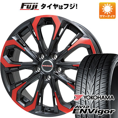 【新品国産車用5穴114.3】 夏タイヤ ホイール4本セット 245/40R20 ヨコハマ エイビッド エンビガーS321 ビッグウエイ レイシーン プラバ5X(レッドクリア) 8.5J 20インチ(送料無料) 108,955円