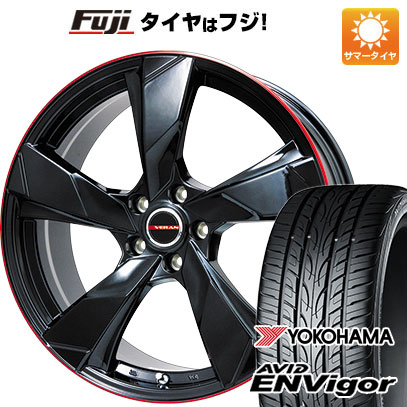 【新品国産車用5穴114.3】 夏タイヤ ホイール4本セット 225/45R19 ヨコハマ エイビッド エンビガーS321 プレミックス ヴェランV(グロスブラック/レッドリム) 8J 19インチ(送料無料)