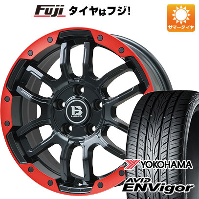 【新品国産車用5穴114.3】 夏タイヤ ホイール4本セット 235/55R18 ヨコハマ エイビッド エンビガーS321 ビッグウエイ B-LUGNAS FRD(マットブラック/レッドリム) 7.5J 18インチ(送料無料)