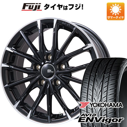 【新品国産車用5穴114.3】 夏タイヤ ホイール4本セット 225/45R18 ヨコハマ エイビッド エンビガーS321 ブランドルライン DF-10M グロスブラック/カットスポーク 7.5J 18インチ(送料無料)