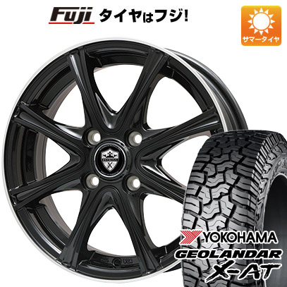 【新品 軽自動車】ハスラー デリカミニ(4WD) 夏タイヤ ホイール4本セット 165/60R15 ヨコハマ ジオランダー X-AT G016 RBL エルベ エステローザ MZV ブラックリムポリッシュ 4.5J 15インチ(送料無料)|フジ スペシャルセレクション