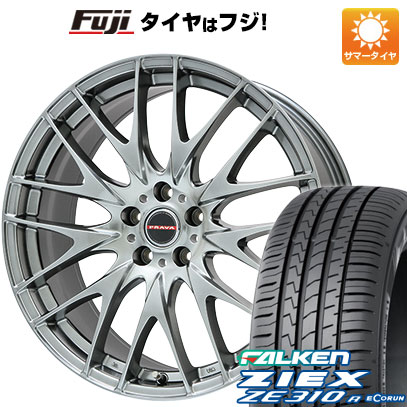 【新品国産車用5穴100】 夏タイヤ ホイール4本セット 225/40R18 ファルケン ジークス ZE310R エコラン(限定) ビッグウエイ レイシーン プラバ9M(クロームハイパーシルバー) 7.5J 18インチ(送料無料)