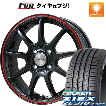 【新品】フリード 5穴/114 夏タイヤ ホイール4本セット 185/65R15 ファルケン ジークス ZE310R エコラン(限定) レアマイスター LMスポーツ LM-QR グロスブラック/レッドライン 6J 15インチ(送料無料)