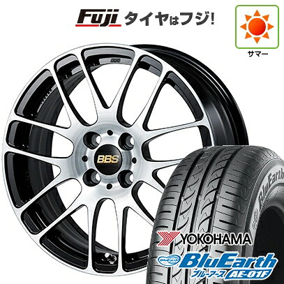 【新品国産車用4穴100】 夏タイヤ ホイール4本セット 185/55R16 ヨコハマ ブルーアース AE-01F BBS JAPAN RE-L2 ブラックダイヤカット 6J 16インチ(送料無料)