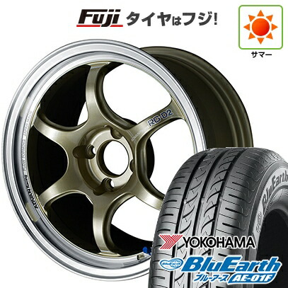 【新品国産車用4穴100】 夏タイヤ ホイール4本セット 185/55R16 ヨコハマ ブルーアース AE-01F ヨコハマ アドバンレーシング RG-D2 5.5J 16インチ(送料無料)