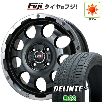 【新品 軽自動車】N-BOX タント スペーシア 夏タイヤ ホイール4本セット 155/65R14 デリンテ DS2(限定) レアマイスター LMG CS-9 ブラック/ブラッククリアリム 4.5J 14インチ(送料無料)