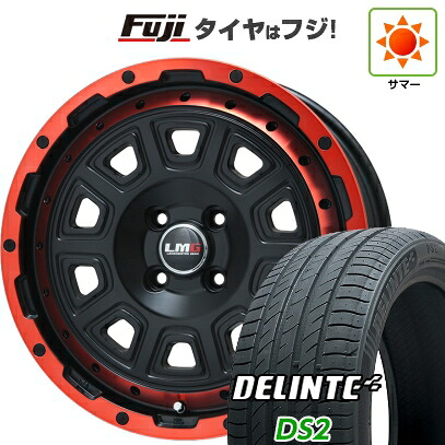 【新品 軽自動車】N-BOX タント スペーシア 夏タイヤ ホイール4本セット 155/65R14 デリンテ DS2(限定) レアマイスター LMG DS-10 マットブラック/レッドリム 4.5J 14インチ(送料無料)