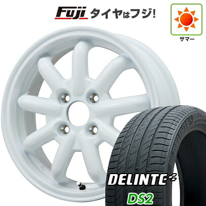 【新品 軽自動車】N-BOX タント スペーシア 夏タイヤ ホイール4本セット 155/65R14 デリンテ DS2(限定) ブランドルライン ストレンジャーKST-9改 ホワイト 4.5J 14インチ(送料無料)｜フジ スペシャルセレクション