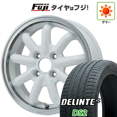 【新品 軽自動車】エブリイワゴン 夏タイヤ ホイール4本セット 165/60R14 デリンテ DS2(限定) ブランドルライン ストレンジャーKST-9改 ホワイト/リムポリッシュ 4.5J 14インチ(送料無料)|フジ スペシャルセレクション