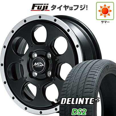 【新品 軽自動車】N-BOX タント スペーシア 夏タイヤ ホイール4本セット 155/65R14 デリンテ DS2(限定) MID WHEELS WO-7 4.5J 14インチ(送料無料)｜フジ スペシャルセレクション