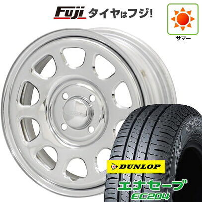 【新品国産車用4穴100】 夏タイヤ ホイール4本セット 185/65R14 ダンロップ エナセーブ EC204 モリタ デイトナズ クローム 6J 14インチ(送料無料)