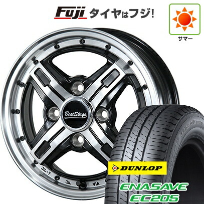 【新品 軽自動車】エブリイワゴン 夏タイヤ ホイール4本セット 155/70R13 ダンロップ エナセーブ EC205 ブレスト ビートステージ FS-C 4J 13インチ(送料無料)