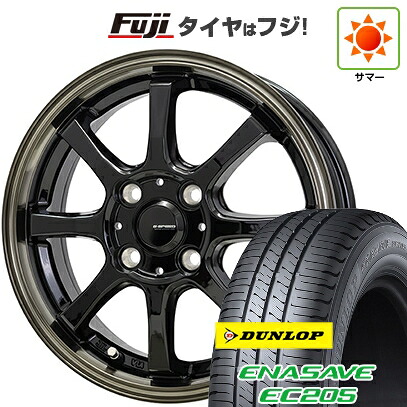 【新品国産車用4穴100】 夏タイヤ ホイール4本セット 175/65R15 ダンロップ エナセーブ EC205 ホットスタッフ ジースピード P-08 5.5J 15インチ(送料無料)