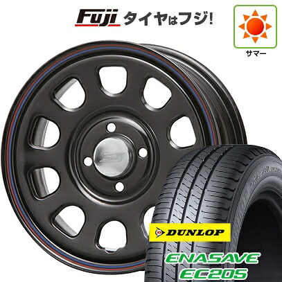 【新品 軽自動車】エブリイワゴン 夏タイヤ ホイール4本セット 165/60R14 ダンロップ エナセーブ EC205 MLJ デイトナSS 5J 14インチ(送料無料)