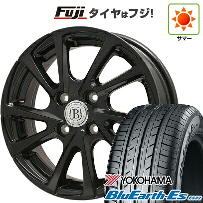 【新品国産車用4穴100】 夏タイヤ ホイール4本セット 185/65R14 86 H ヨコハマ ブルーアース ES32 ブランドルライン ボレアノ10 パールブラック 5.5J 14インチ(送料無料)