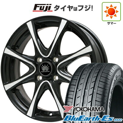 【新品国産車用4穴100】 夏タイヤ ホイール4本セット 185/65R14 86 H ヨコハマ ブルーアース ES32 プレミックス アマルフィV Jr(ブラックポリッシュ) 5.5J 14インチ(送料無料)｜フジ スペシャルセレクション 42,780円