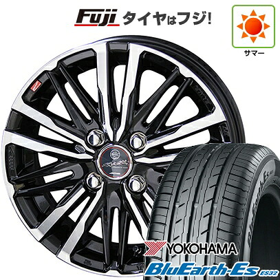【新品国産車用4穴100】 夏タイヤ ホイール4本セット 185/65R14 86 H ヨコハマ ブルーアース ES32 共豊 スマック クレスト 5.5J 14インチ(送料無料)|フジ スペシャルセレクション