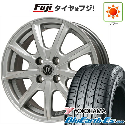 【新品】フィット 夏タイヤ ホイール4本セット 185/60R15 ヨコハマ ブルーアース ES32 ブランドルライン ボレアノ9 メタリックグレー 6J 15インチ(送料無料)