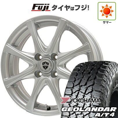 【新品 軽自動車】ハスラー デリカミニ(4WD) 夏タイヤ ホイール4本セット 165/60R15 ヨコハマ ジオランダー A/T4 G018 RBL エルベ エステローザ FSV シルバー 4.5J 15インチ(送料無料)｜フジ スペシャルセレクション