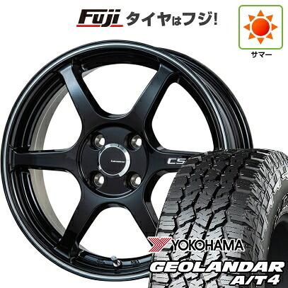 【新品 軽自動車】タフト ソリオ 夏タイヤ ホイール4本セット 165/65R15 ヨコハマ ジオランダー A/T4 G018 RBL レアマイスター CS-V6(グロスブラック/ラインポリッシュ) 5J 15インチ(送料無料)｜フジ スペシャルセレクション
